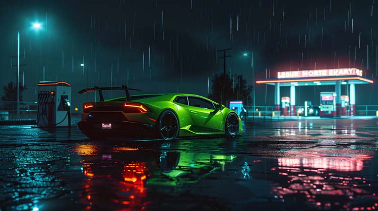 Lambo at night -